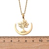 304 Stainless Steel Tree Pendant Cable Chain Necklaces for Men Women NJEW-K308-05D-G-5