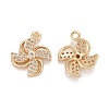 Rack Plating Brass Micro Pave Clear Cubic Zirconia Charms KK-E267-07LG-2