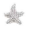 Starfish Brass ABS Imitation Pearl Pendants KK-I352-04A-P-1