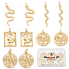 Brass Micro Pave Clear Cubic Zirconia Charms ZIRC-BBC0001-02-1