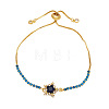 Adjustable Brass Box Chain Slider Bracelets WGB5F0D-02-1