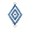 Glass Seed Beads Connector Charms PALLOY-MZ01416-01-1