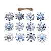 12Pcs Christmas UV Single Face Printed Wood Pendant Decorations WOOD-N020-22-1