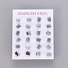 304 Stainless Steel Stud Earrings EJEW-F227-04P-3