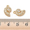 Brass Micro Pave Clear Cubic Zirconia Charms KK-P355-01C-G-3
