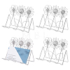 4Pcs Flower Stainless Steel Desktop Business Card Holder AJEW-GO0004-80-1