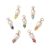 7Pcs 7 Colors Natural Cultured Freshwater Pearl Pendants PALLOY-JF04688-1