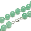 Natural Malaysia Jade Beaded Necklaces NJEW-S405-18-2