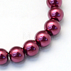 Baking Painted Pearlized Glass Pearl Round Bead Strands HY-Q003-4mm-72-2