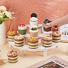 3-Tier Semi-Circle Wood Cupcake Display Risers ODIS-WH0030-89-3