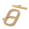 Brass Micro Pave Clear Cubic Zirconia Toggle Clasps KK-N254-74G-2