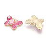 Rack Plating Alloy Enamel and ABS Imitation Pearl and Acrylic Pendants ENAM-T091-64B-2