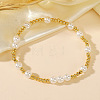 Bohemian Style Brass & Imitation Pearl Stretch Bracelets for Women YM3470-2