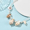 Ocean Natural Mixed Shell & Round White Shell Pearl Beaded Necklaces for Women NJEW-TA00249-1