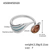 304 Stainless Steel Pave Cubic Zirconia Cuff Open Rings WG52765-04-1