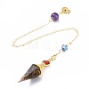 Resin Hexagonal Pointed Dowsing Pendulums(Brass Finding and Gemstone Inside) G-L521-A07-2
