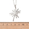 304 Stainless Steel Flower Pendant Cable Chain Necklaces for Men Women NJEW-K308-05G-P-5