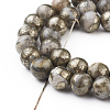 Natural Pyrite Beads Strands G-G839-01-8mm-3