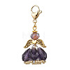 Angel Glass Beaded & Alloy Pendant Decorations HJEW-MZ00190-06-2