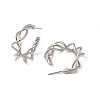 Brass Wire Twist Stud Earrings EJEW-C070-02P-2