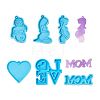 6Pcs 6 Style Mother's Day Theme DIY Pendants Silicone Molds DIY-BG0001-37-18