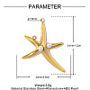 304 Stainless Steel Rhinestone Pendants STAS-OY019-41G-2