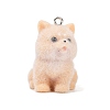 Animal Theme Flocky Opaque Resin Pendants RESI-H042-01P-03-1