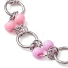 Pink & Plum Glass Seed Bead Link Bracelets BJEW-JB10266-3