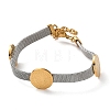 304 Stainless Steel Watch Band Chain Bracelets for Women BJEW-G770-01A-GP-2