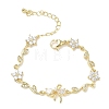 Brass Micro Pave Cubic Zirconia Link Chain Bracelets for Women BJEW-C156-04E-04G-4