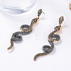 Zinc Alloy Rhinestone Snake Dangle Stud Earrings FS-WG579D8-01-3