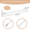 30Pcs 925 Sterling Silver Ball Head Pins STER-BBC0002-15-2