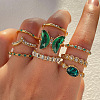 9Pcs Alloy with Rhinestone Finger Rings Sets FS-WG5AB7E-01-1