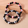 2Pcs Sport Resin Football Beaded Stretch Bracelets for Women Men FS-WG5AFC0-02-1