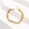 Twisted 304 Stainless Steel Double Ring Link Chains Bracelets for Women BJEW-G780-06G-02-2