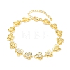 Brass Micro Pave Clear Cubic Zirconia Link Chain Bracelets for Women BJEW-A090-10C-G-4
