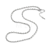 Rack Plating Brass Textured Teardrop Link Chain Necklaces for Women NJEW-K382-07P-1