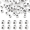 20Pcs White Cube Letter Silicone Beads SIL-YWC0003-06A-1