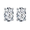 Rhodium Plated 925 Sterling Silver Micro Pave Cubic Zirconia Ear Studs for Women EJEW-P231-06P-1