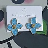 Alloy Enamel Stud Earrings with Brass Earring Pins FS-WGE19F2-08-1