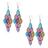 2 Pairs 430 Stainless Steel Leaf Dangle Earrings EJEW-TA0001-83B-1