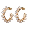 Brass Ring Stud Earrings EJEW-JE05541-1