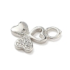 Brass Micro Pave Clear Cubic Zirconia Charms LS-KK-H528-06A-P-2