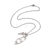 Handcuff with Word Freedom Alloy Pendant Necklace NJEW-JN04470-4