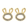 Rabbit Head Brass Micro Pave Cubic Zirconia Ear Studs EJEW-D304-39G-2