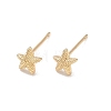 Brass Stud Earrings for Women EJEW-F403-03G-4
