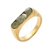 Rectangle Natural Aquamarine Chips Finger Rings RJEW-D303-02G-04-2