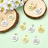 2Pcs 2 Colors Stainless Steel Pendants STAS-YW0011-15-4