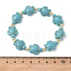 Synthetic Turquoise & Non-magnetic Hematite Beads Stretch Bracelets for Women Men BJEW-JB13729-02-3