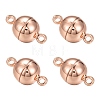 Rack Plating Brass Magnetic Clasps with Loops LS-KK-F801-02B-RG-3